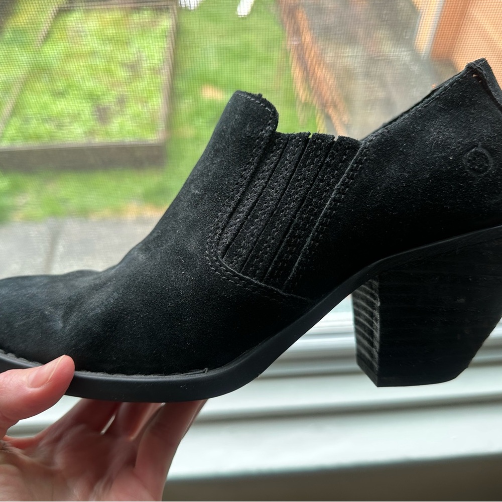 Western Black Suede Ankle Boots - Picture 3 of 10